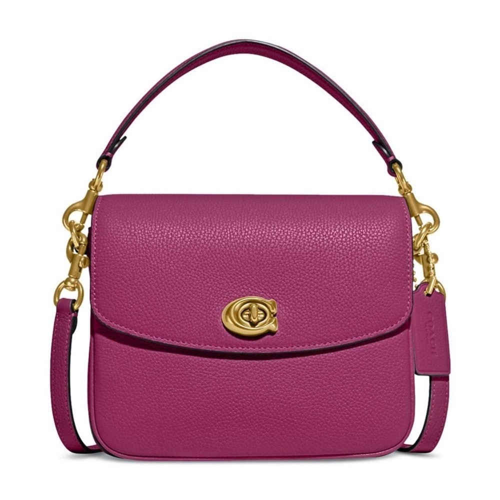 Coach Cassie Crossbody Deep Plum Purple Pink Bag Top Handle Pebbled Leather